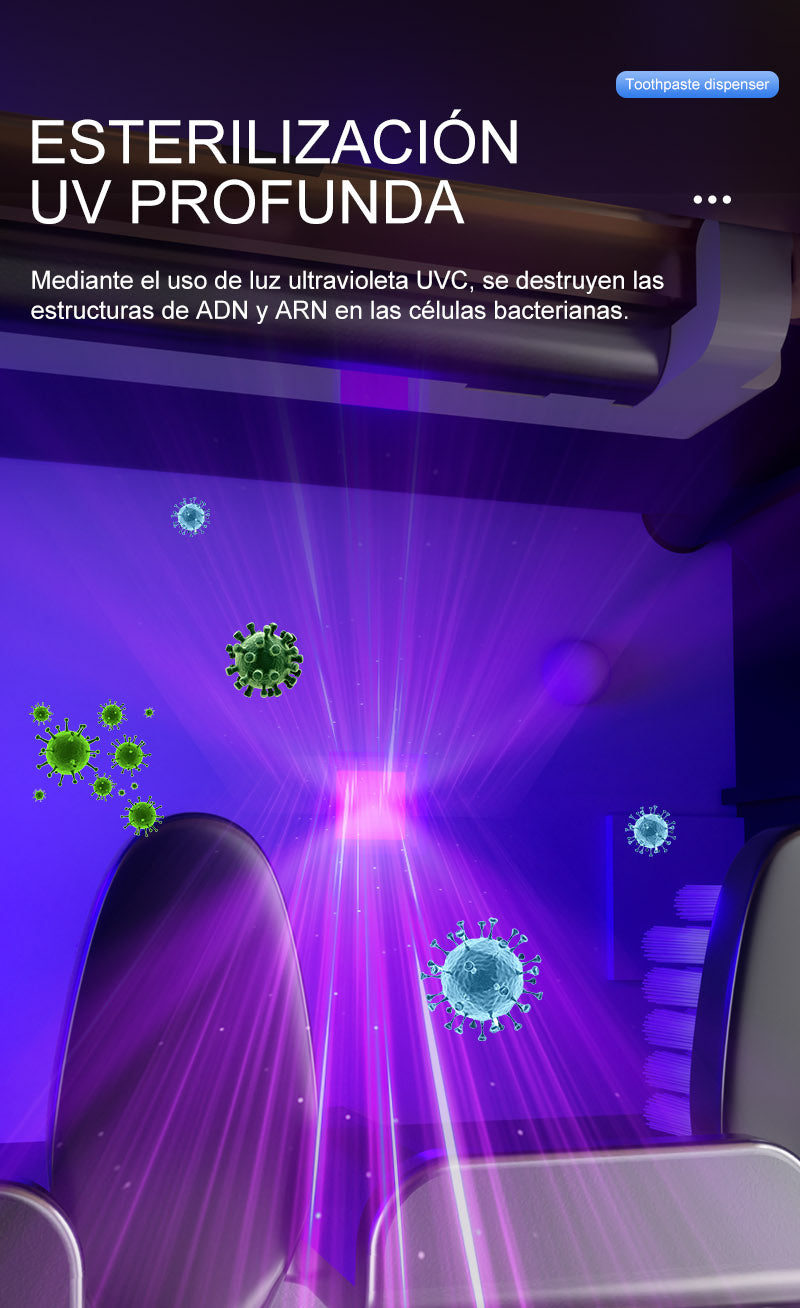 Exprimidor Automático de Pasta de Dientes con Esterilización UV Profunda